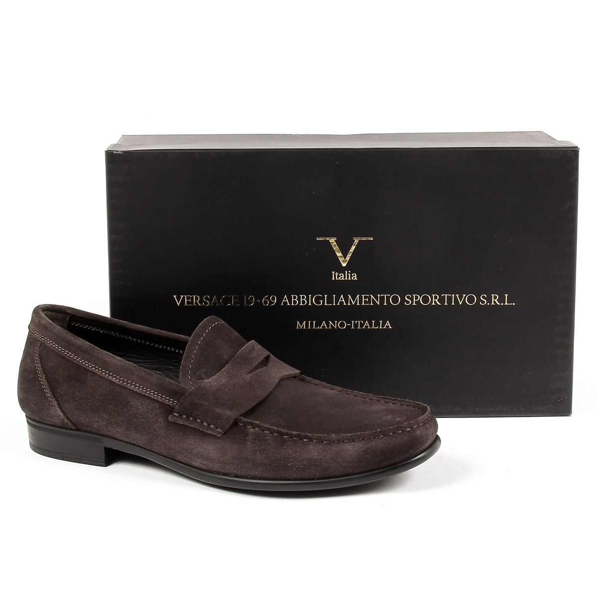 Mocasines V 1969 Italia para hombre, color marrón, LEONARDO