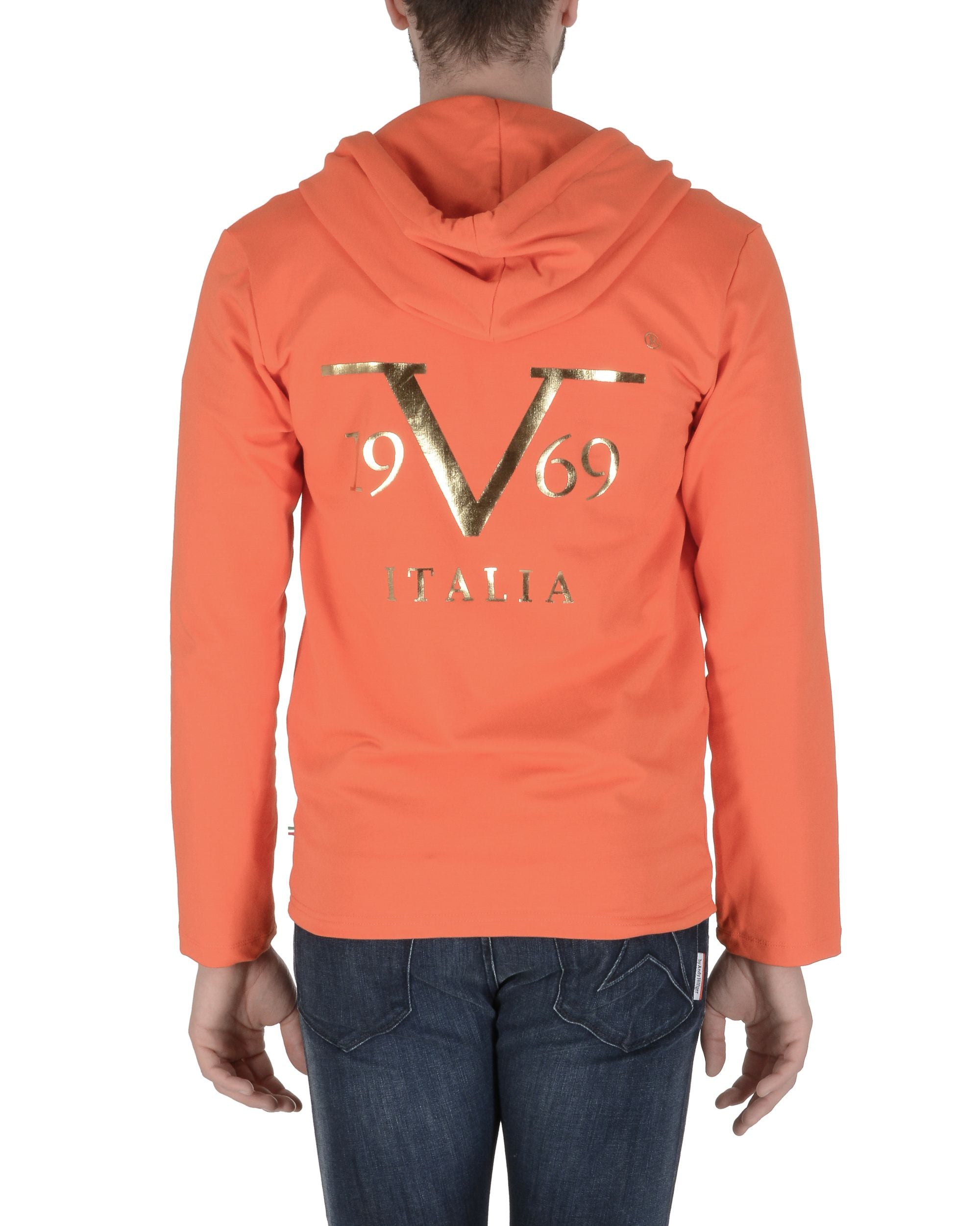Sudadera con capucha 19V69 Italia para hombre naranja THOMAS ORANGE