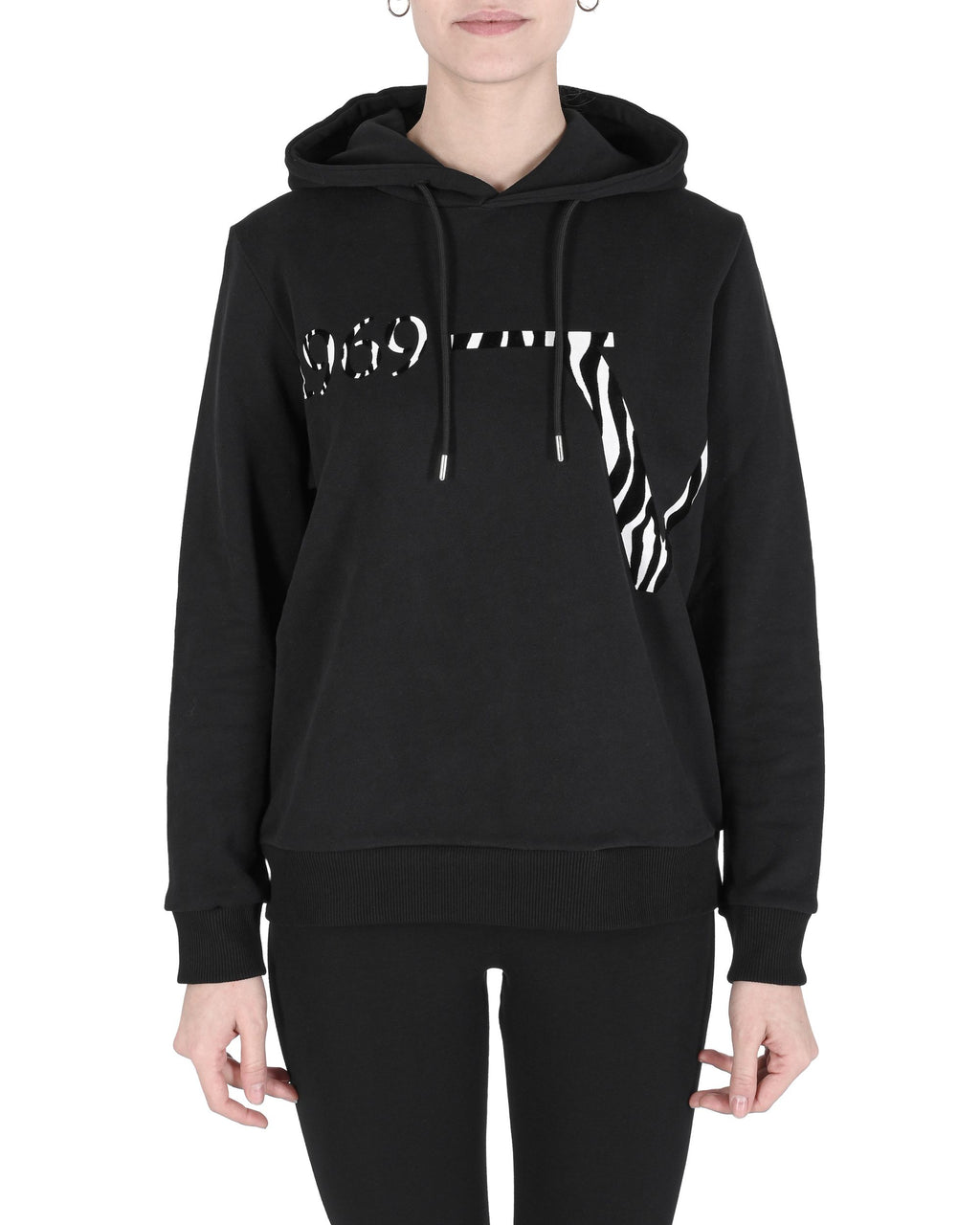 Sudadera con capucha para mujer 19V69 Italia ZEBIE BLACK