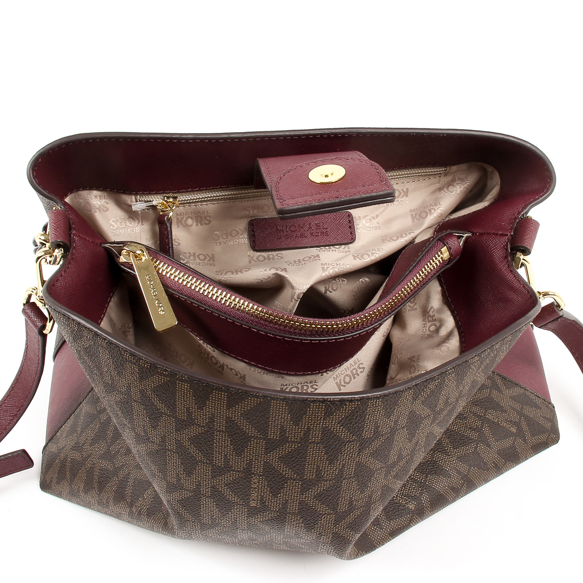 Michael Kors Womens Handbag PORTIA 35F7GPAS3B BRN PLUM