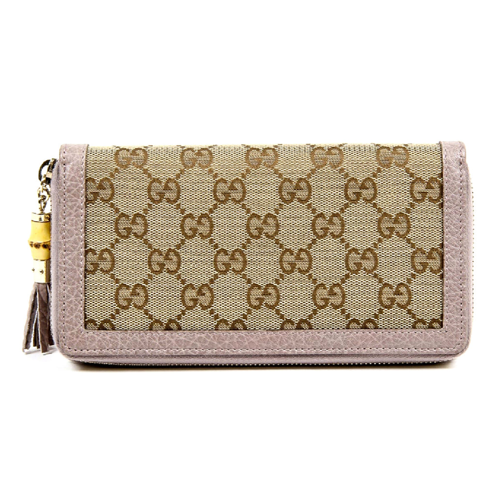 Bolso Gucci de lona con flecos de bambú y cremallera para mujer