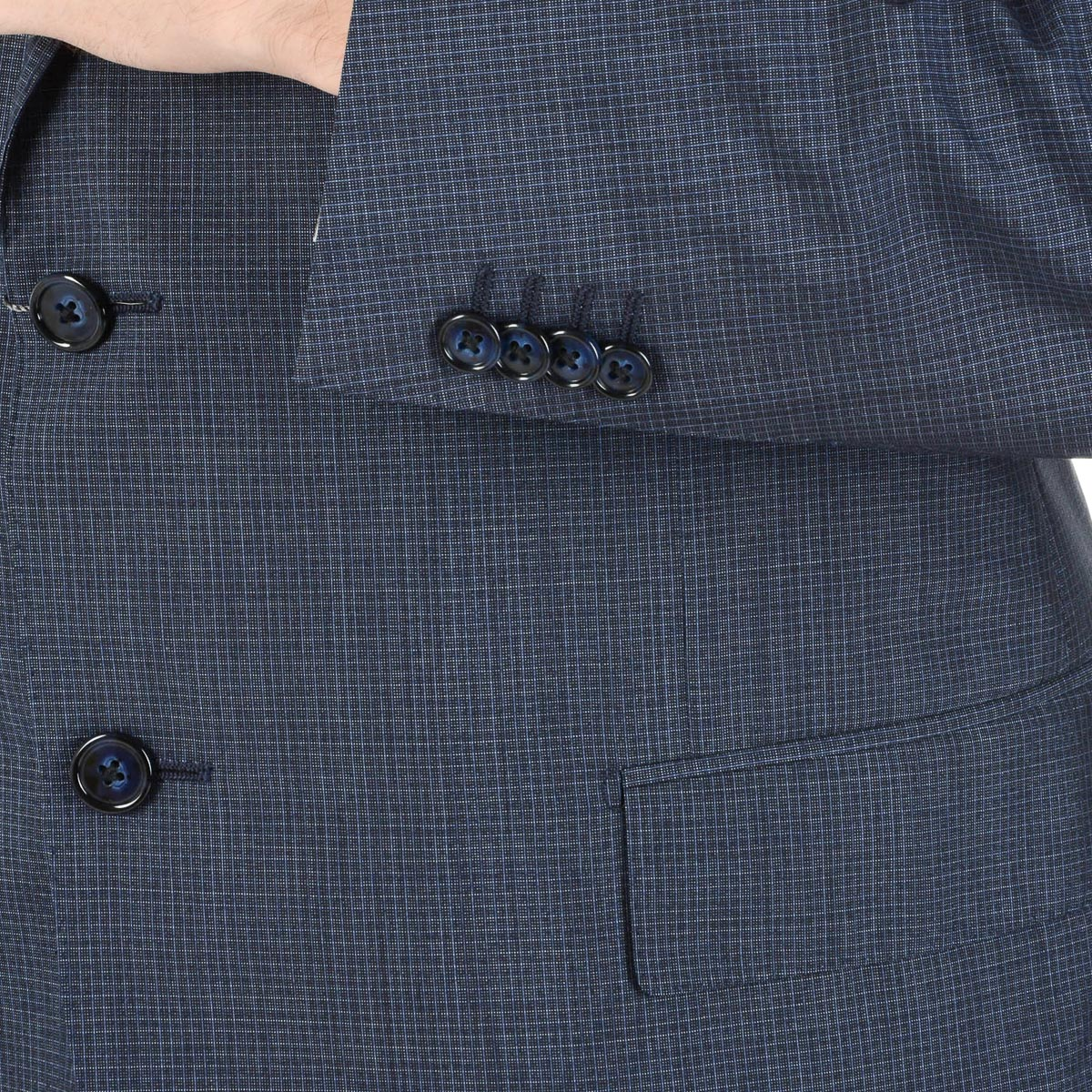Corneliani Mens Suit Long Sleeves Dark Blue Super 130's