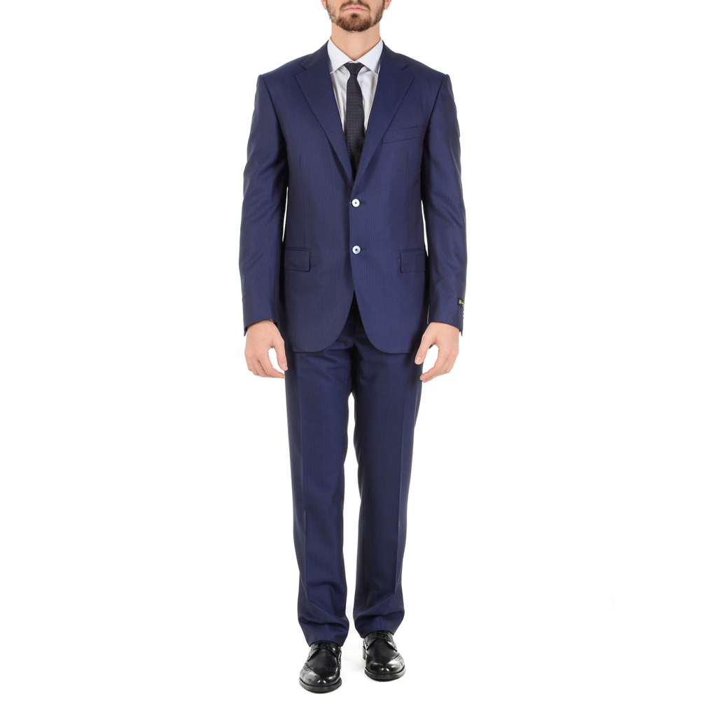 Corneliani Mens Suit Long Sleeves Blue Super 160's