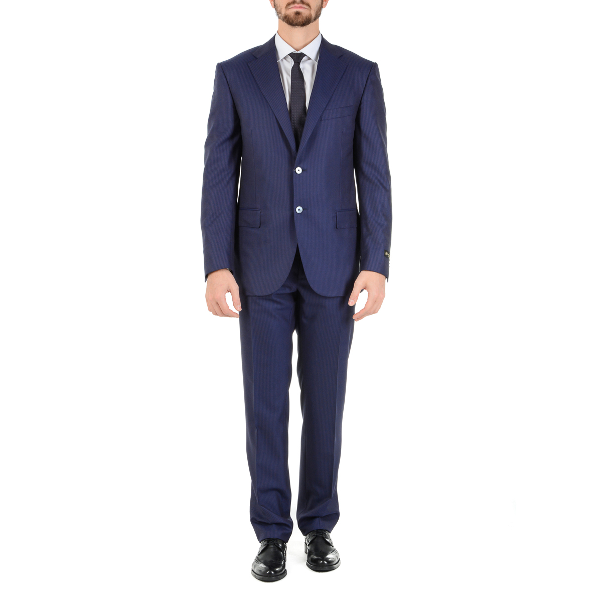 Corneliani Mens Suit Long Sleeves Blue Super 160's