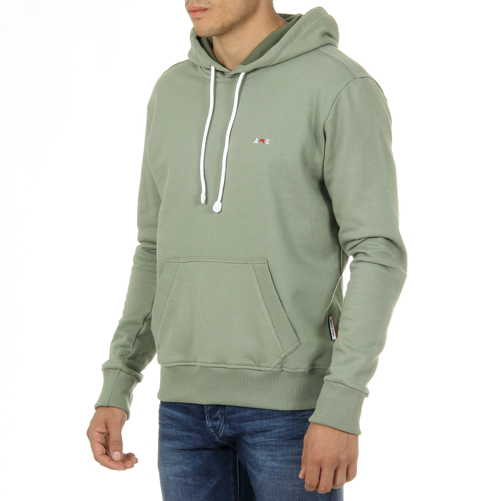 Sudadera con capucha Andrew Charles para hombre, manga larga, cuello redondo, verde FIFI