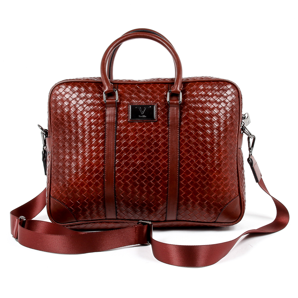 Bolso de mano para hombre V 1969 Italia rojo oscuro EVAN