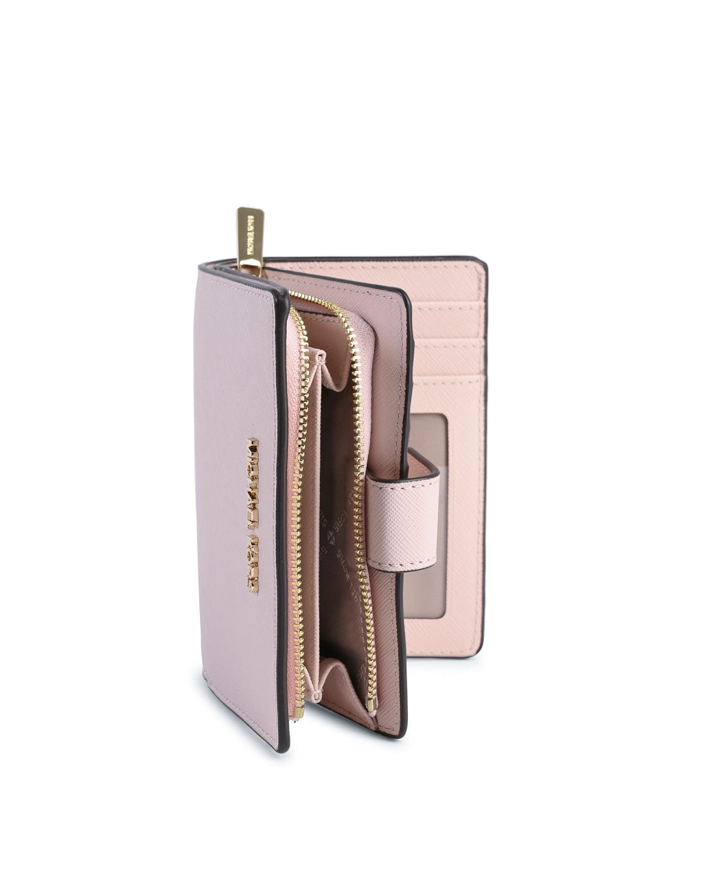Cartera mediana plegable con diseño de grano cruzado de Michael Kors 35F7GTVF2L PWD BLSH