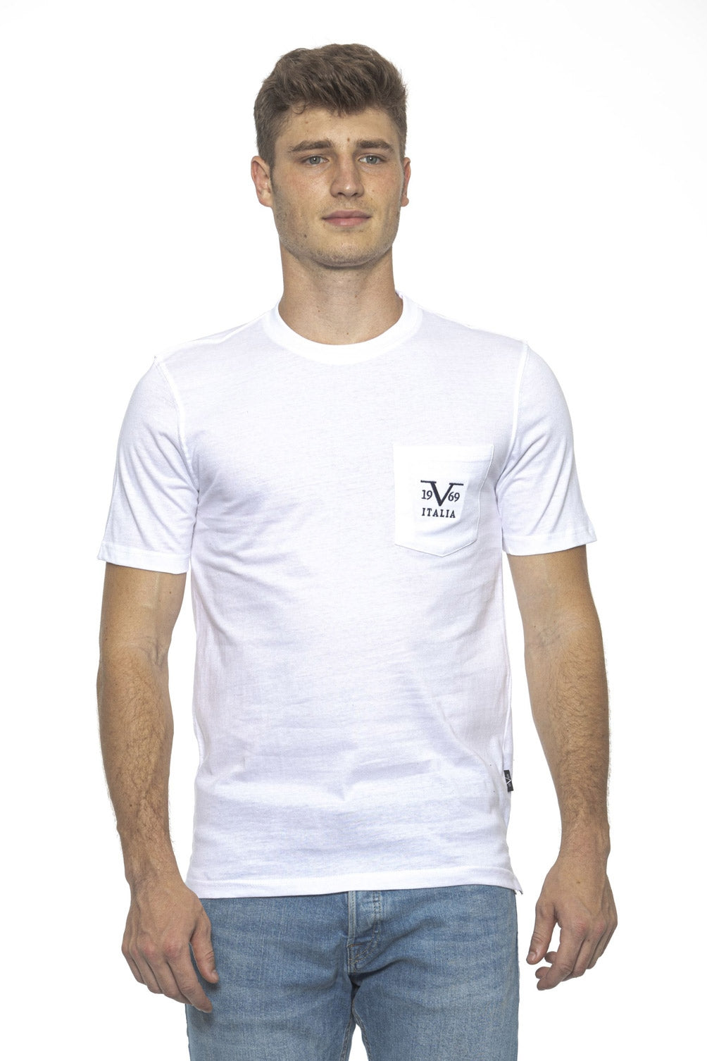 Camiseta Italia 19V69 para hombre blanca IVAN WHITE