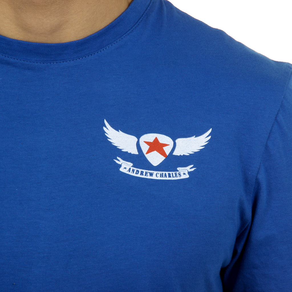 Camiseta Andrew Charles para hombre, manga corta, cuello redondo, azul, KEITA