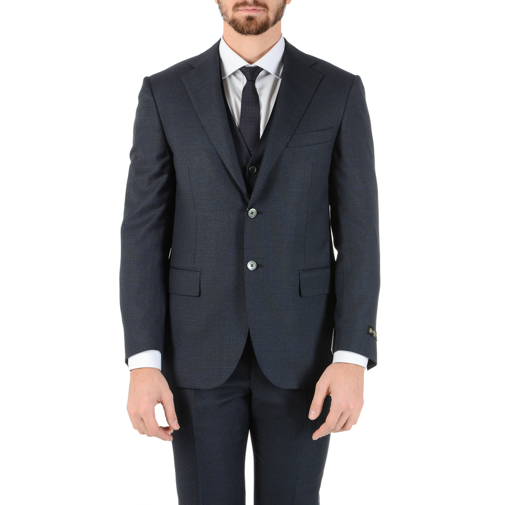 Corneliani Mens Suit Long Sleeves Dark Grey Super 110's
