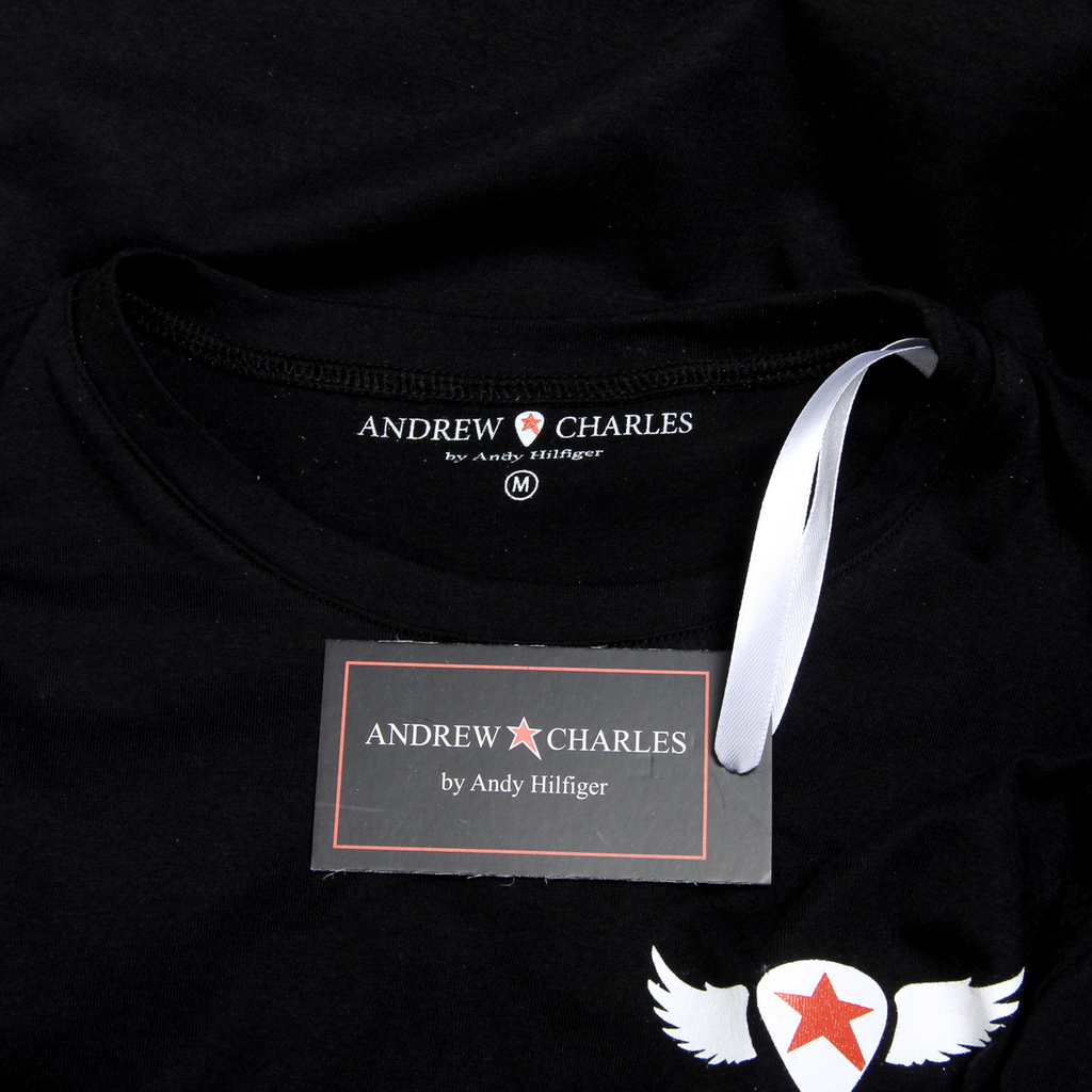 Camiseta Andrew Charles para hombre, manga corta, cuello redondo, negra, KEITA