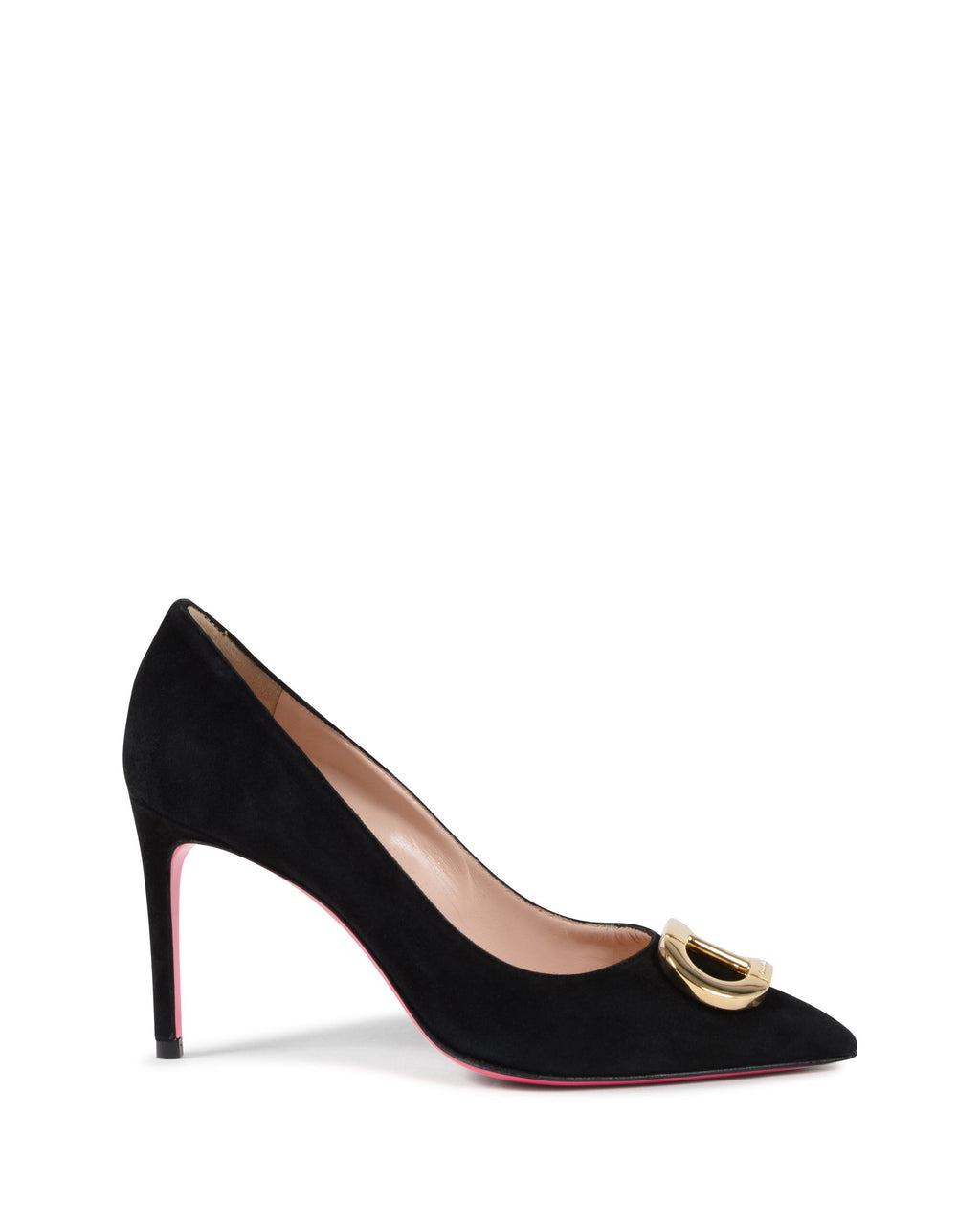 Zapatos de tacón de ante negros para fiesta de oficina