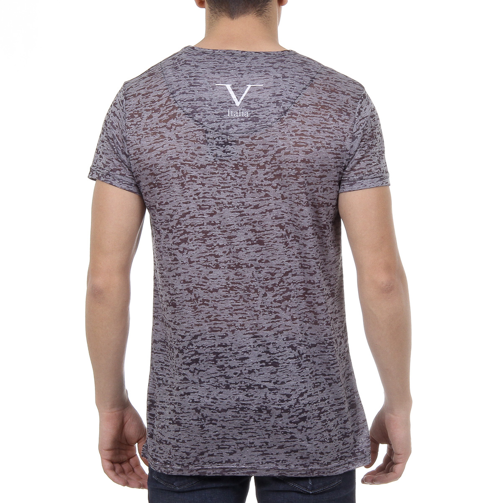 V 1969 Italia Mens T-shirt Short Sleeves V-Neck Black DANIEL