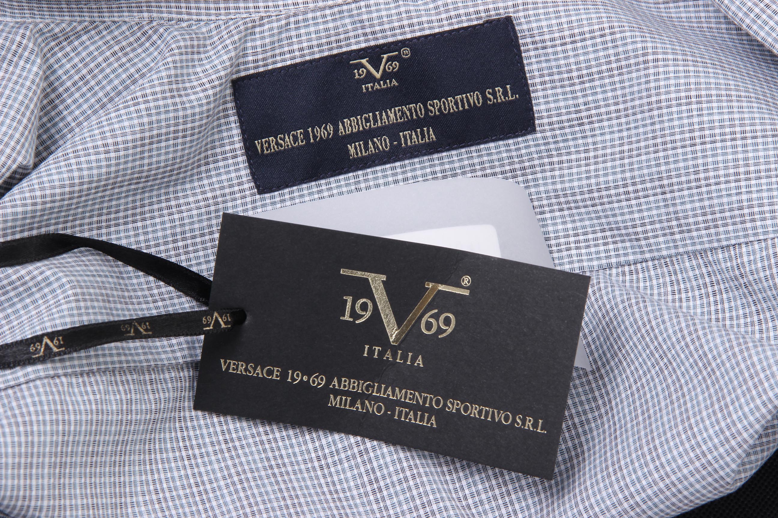 Camisa clásica moderna de corte italiano para hombre V 1969, talla 377, 209