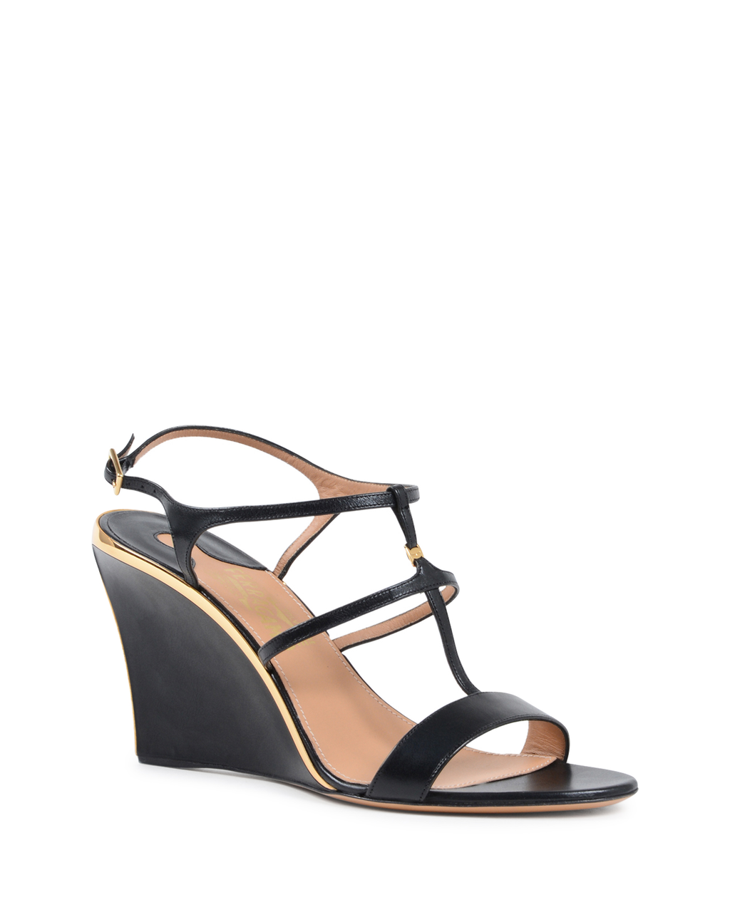 Sandalia de cuña para mujer Salvatore Ferragamo negra PAKUNA
