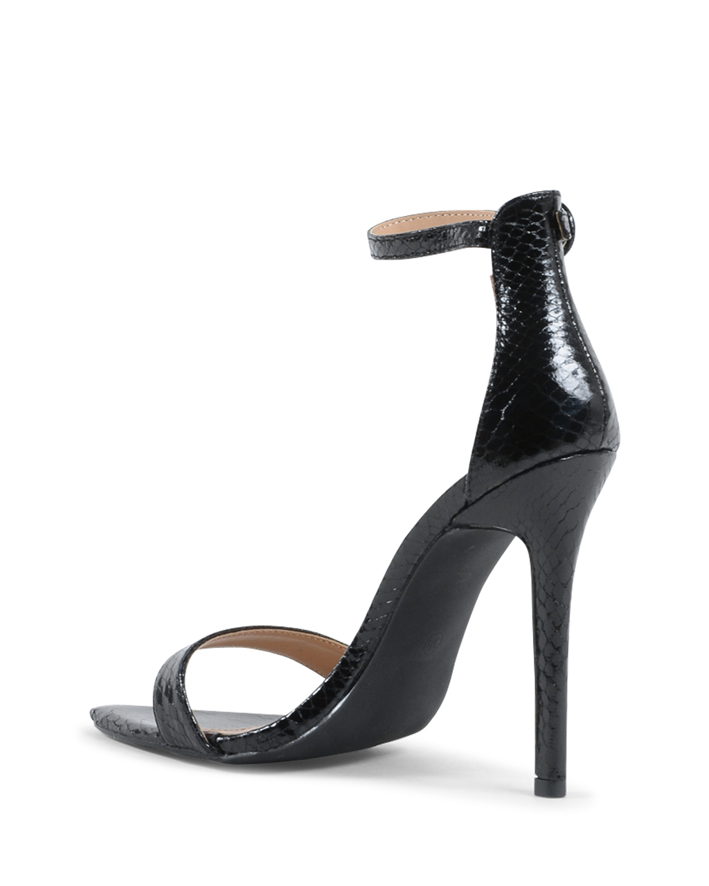 19V69 Italia Womens Ankle Strap Sandal Black V8183 BLACK