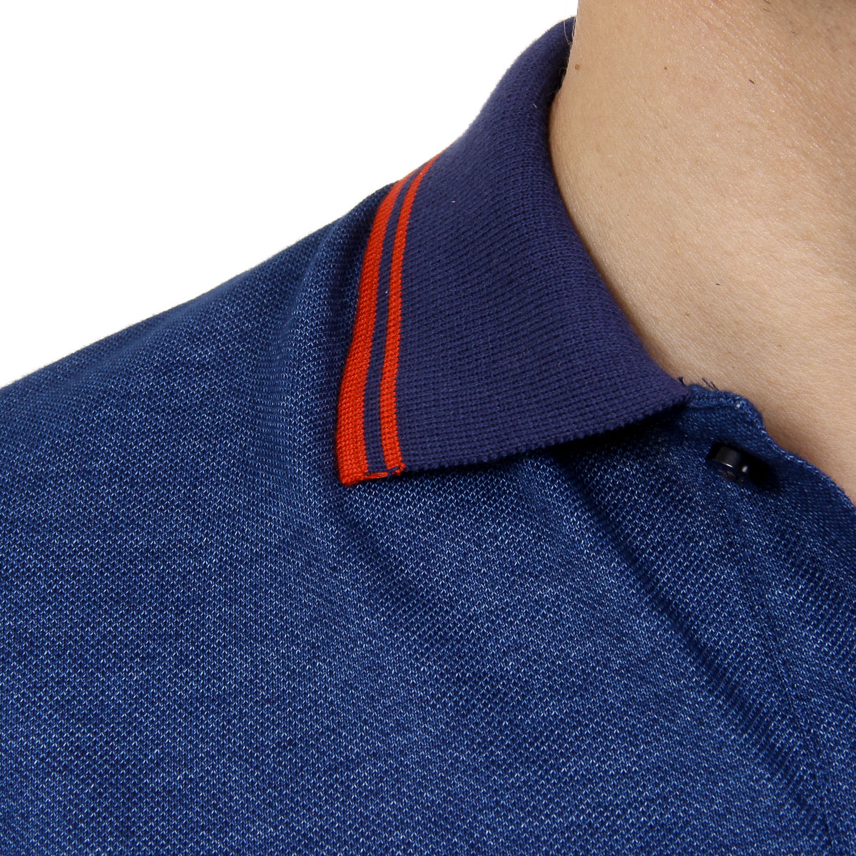 Polo Andrew Charles de manga corta para hombre azul STEVE