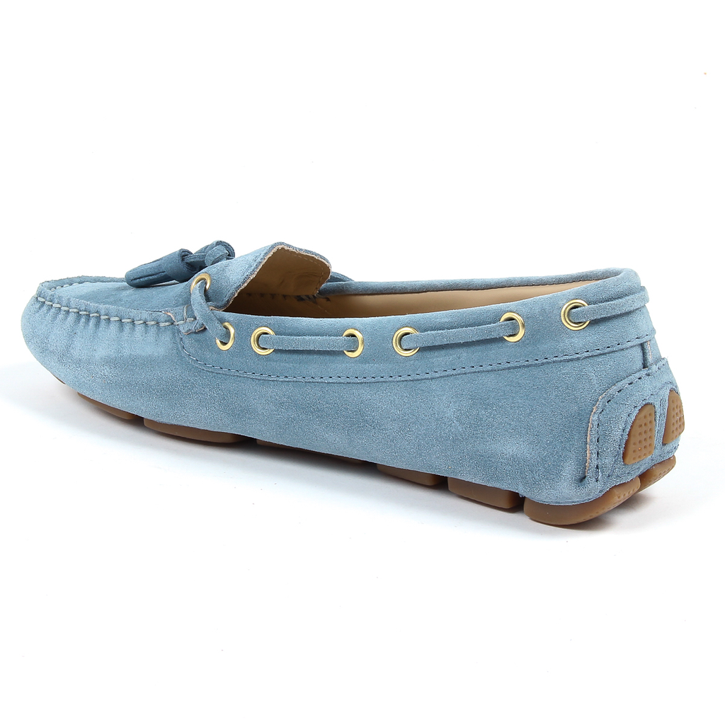 Mocasín V 1969 Italia para mujer azul claro TORINO