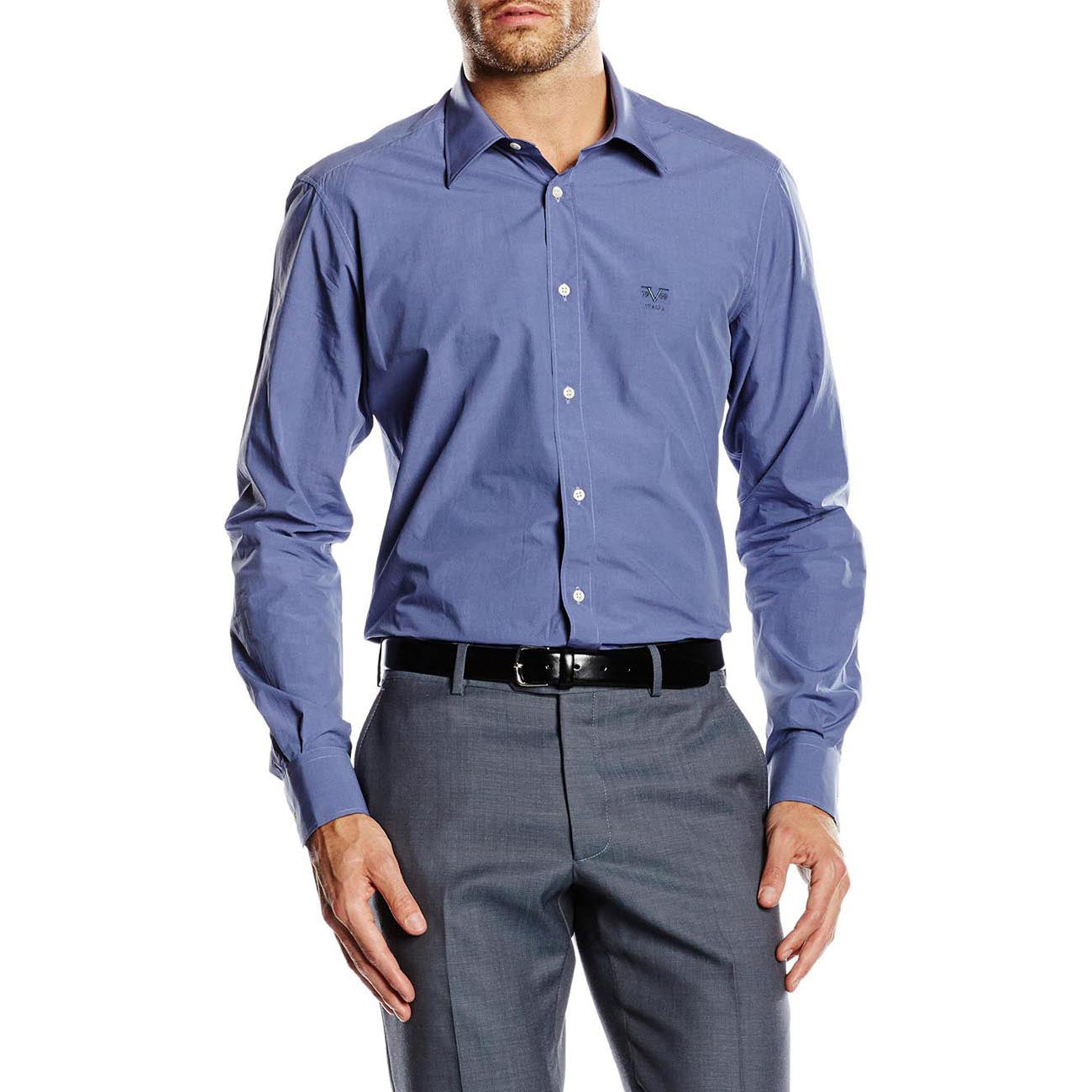 Camisa de cuello clásico moderno V 1969 Italia para hombre MCC65