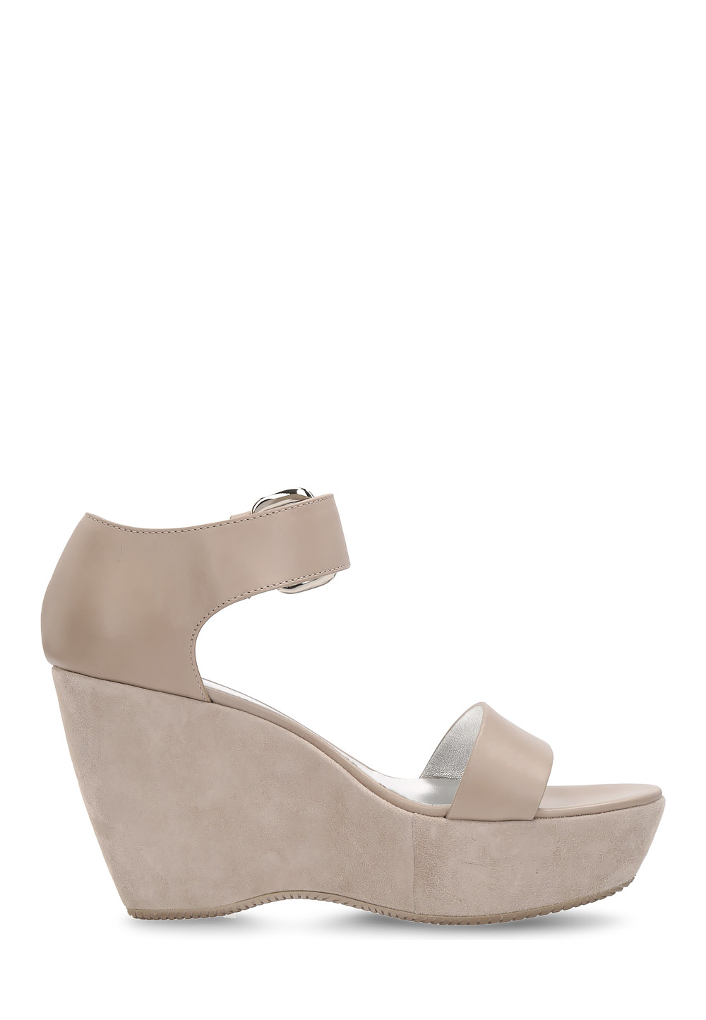 Sandalia de cuña Hogan para mujer, gris claro, HXW2000H790D0WC416