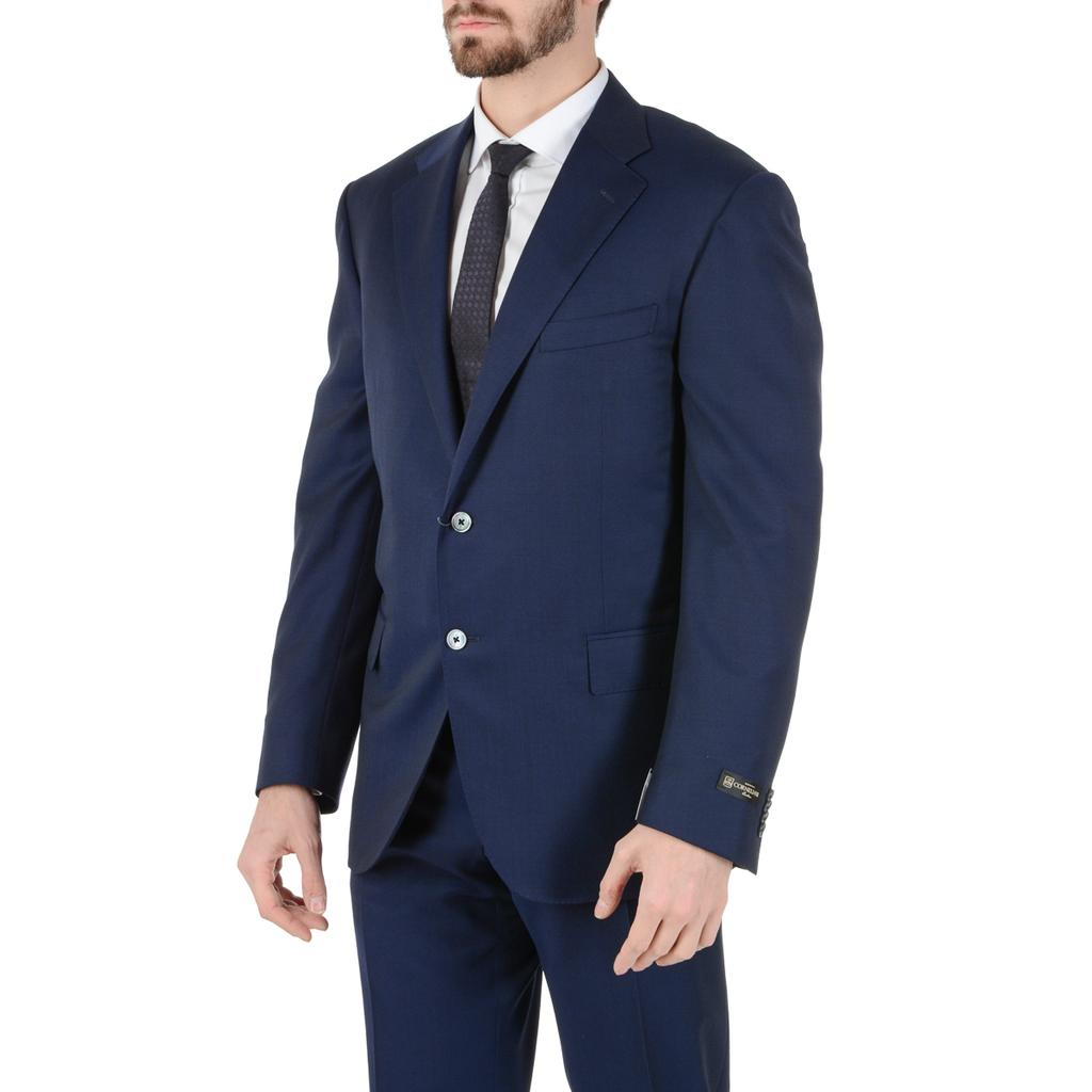 Corneliani Mens Suit Long Sleeves Blue Super 110's
