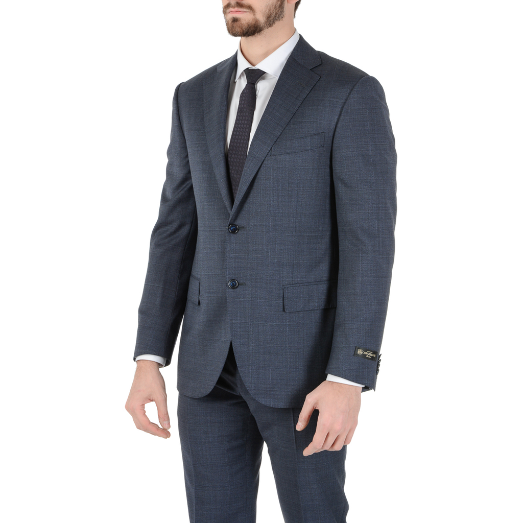 Corneliani Mens Suit Long Sleeves Dark Blue Super 130's