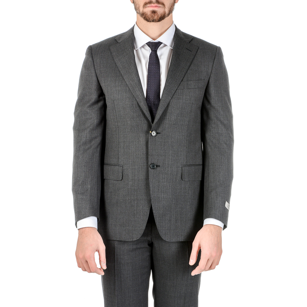 Canali Mens Suit Long Sleeves Dark Grey