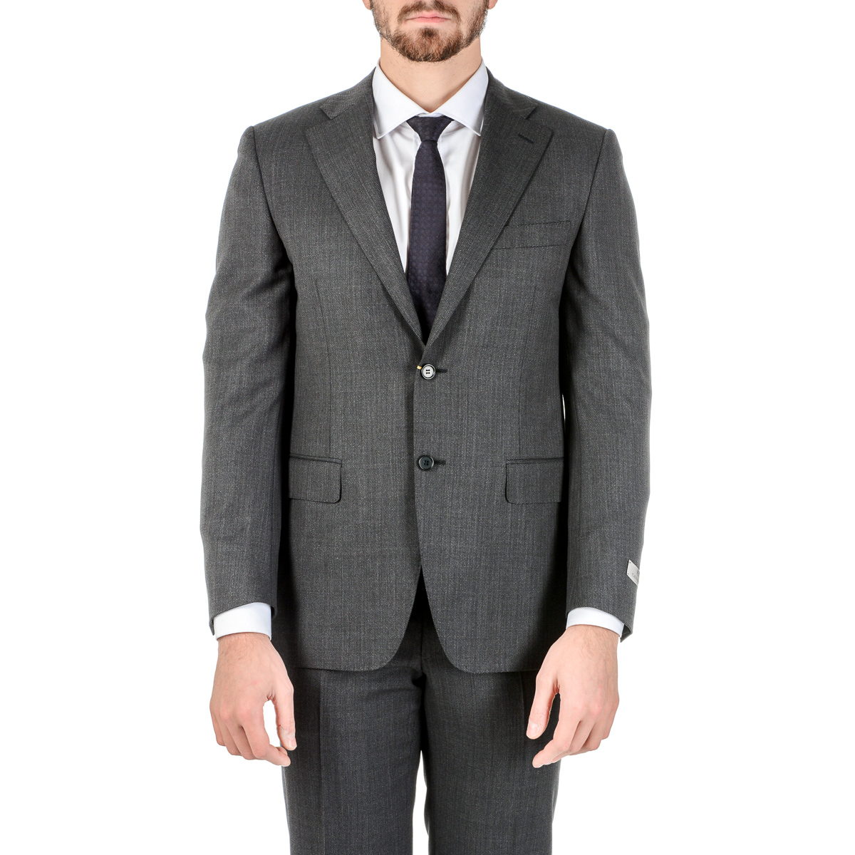 Canali Mens Suit Long Sleeves Dark Grey