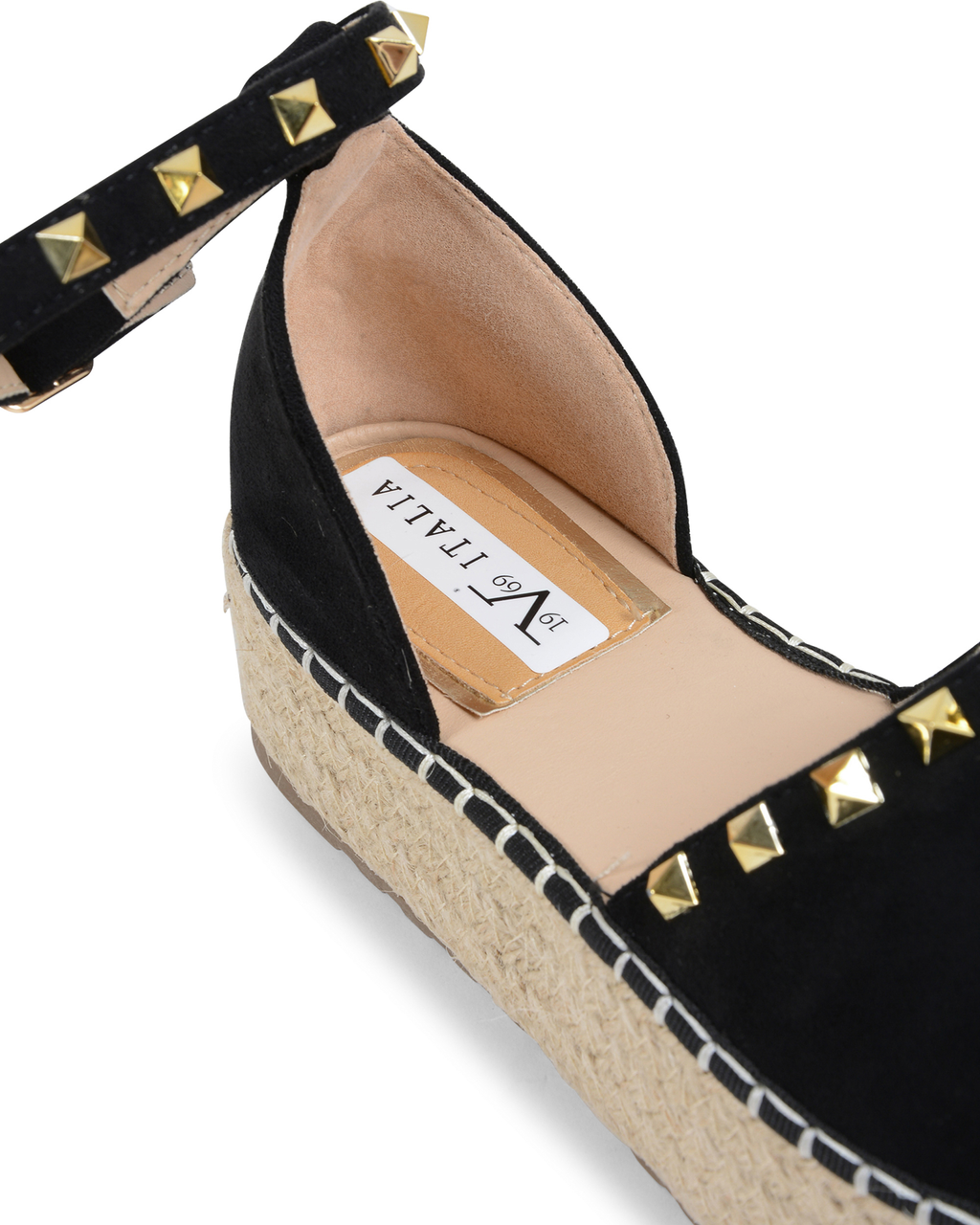 19V69 Italia - Alpargatas de plataforma para mujer, color negro, V29 BLACK