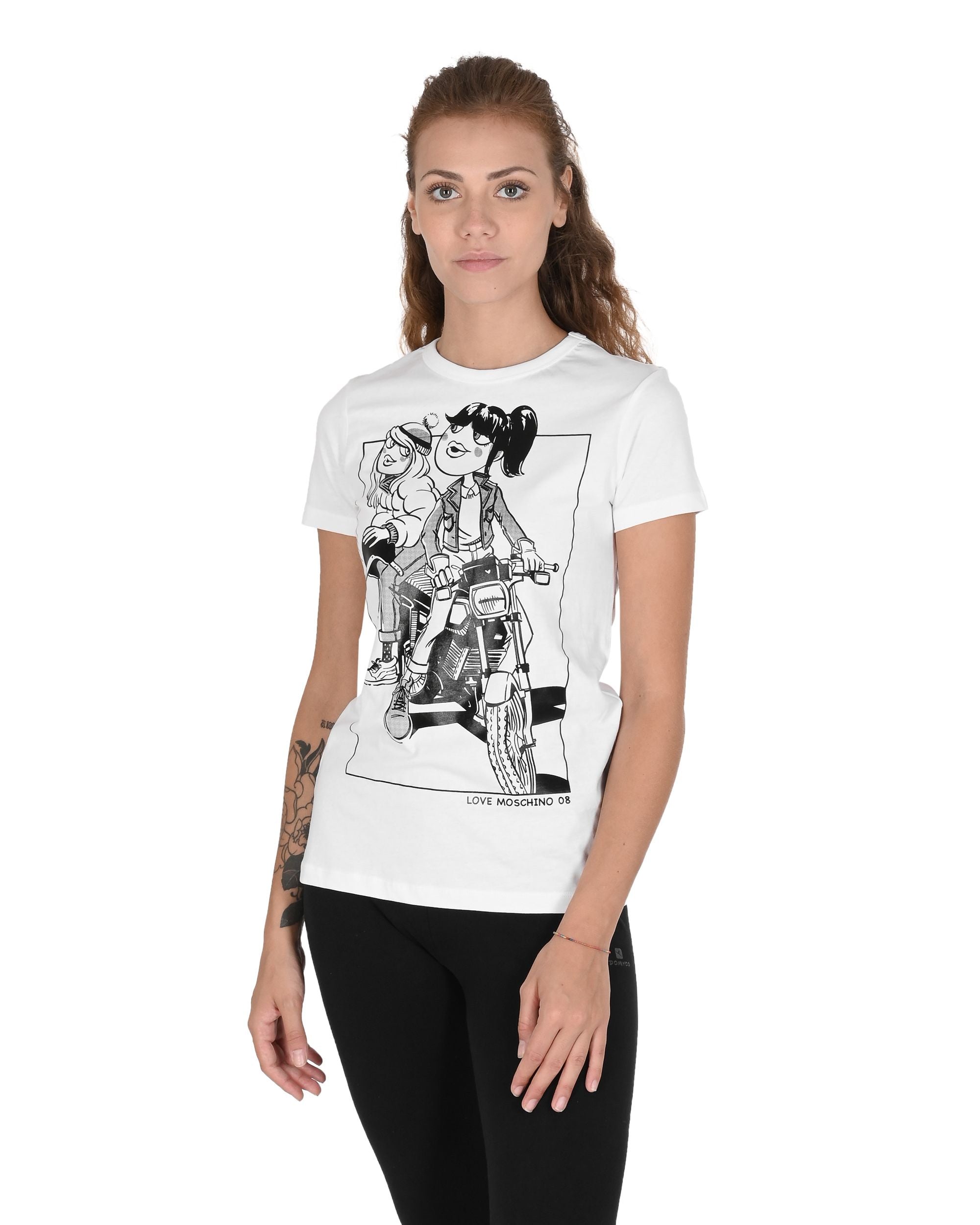 Camiseta de mujer Love Moschino W 4 F73 1V M 3876 A00 BLANCO ÓPTICO
