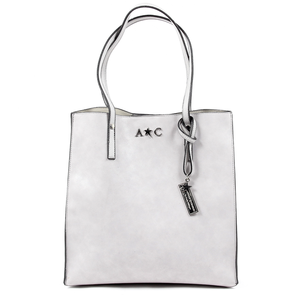 Andrew Charles Womens Handbag Light Grey SERINA
