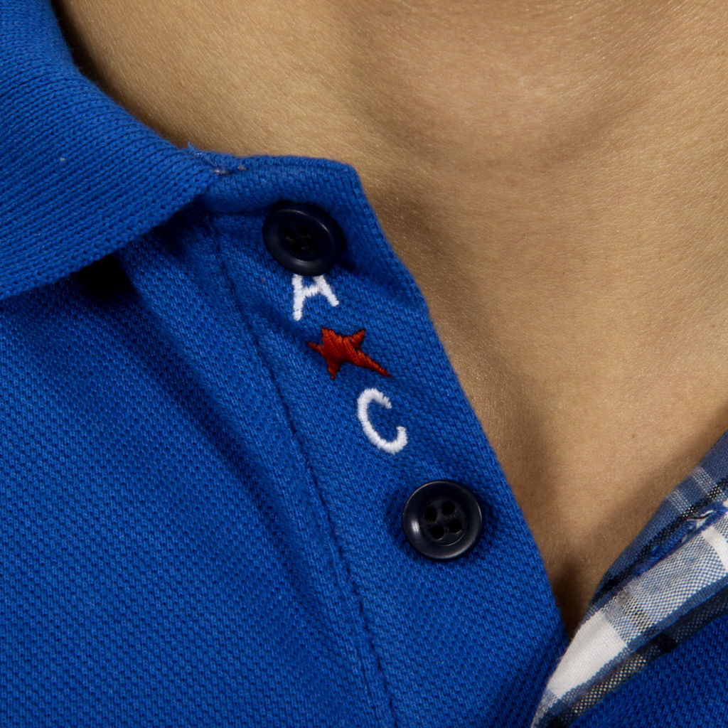 Polo Andrew Charles para hombre de manga corta azul SEMELO