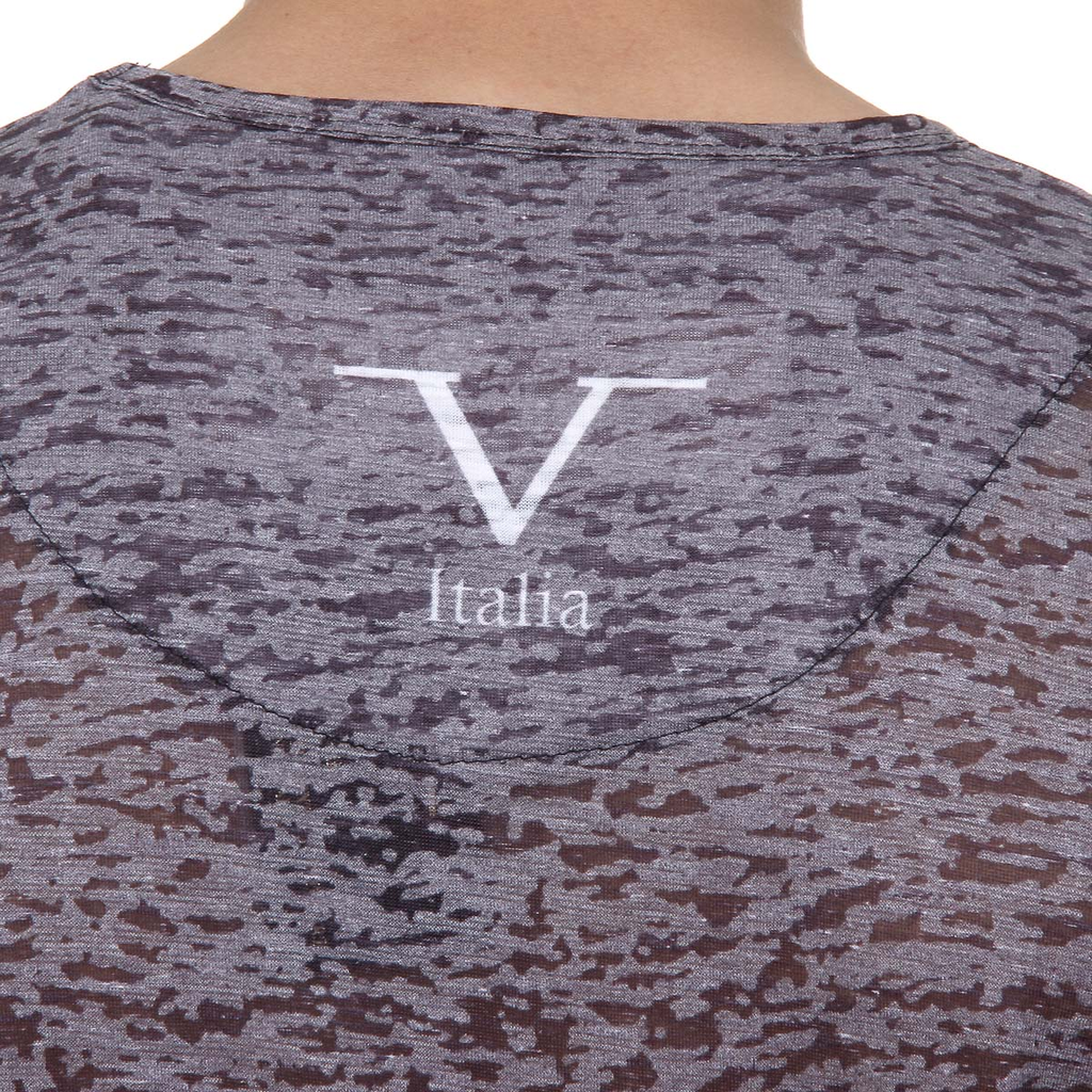 V 1969 Italia Mens T-shirt Short Sleeves V-Neck Black DANIEL