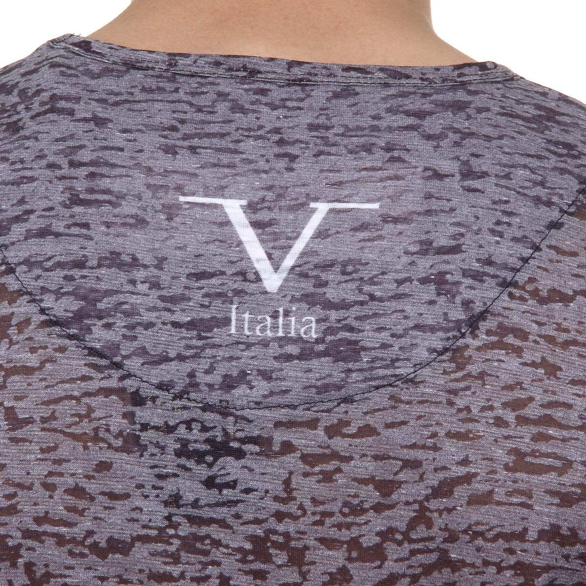 V 1969 Italia Mens T-shirt Short Sleeves V-Neck Black DANIEL