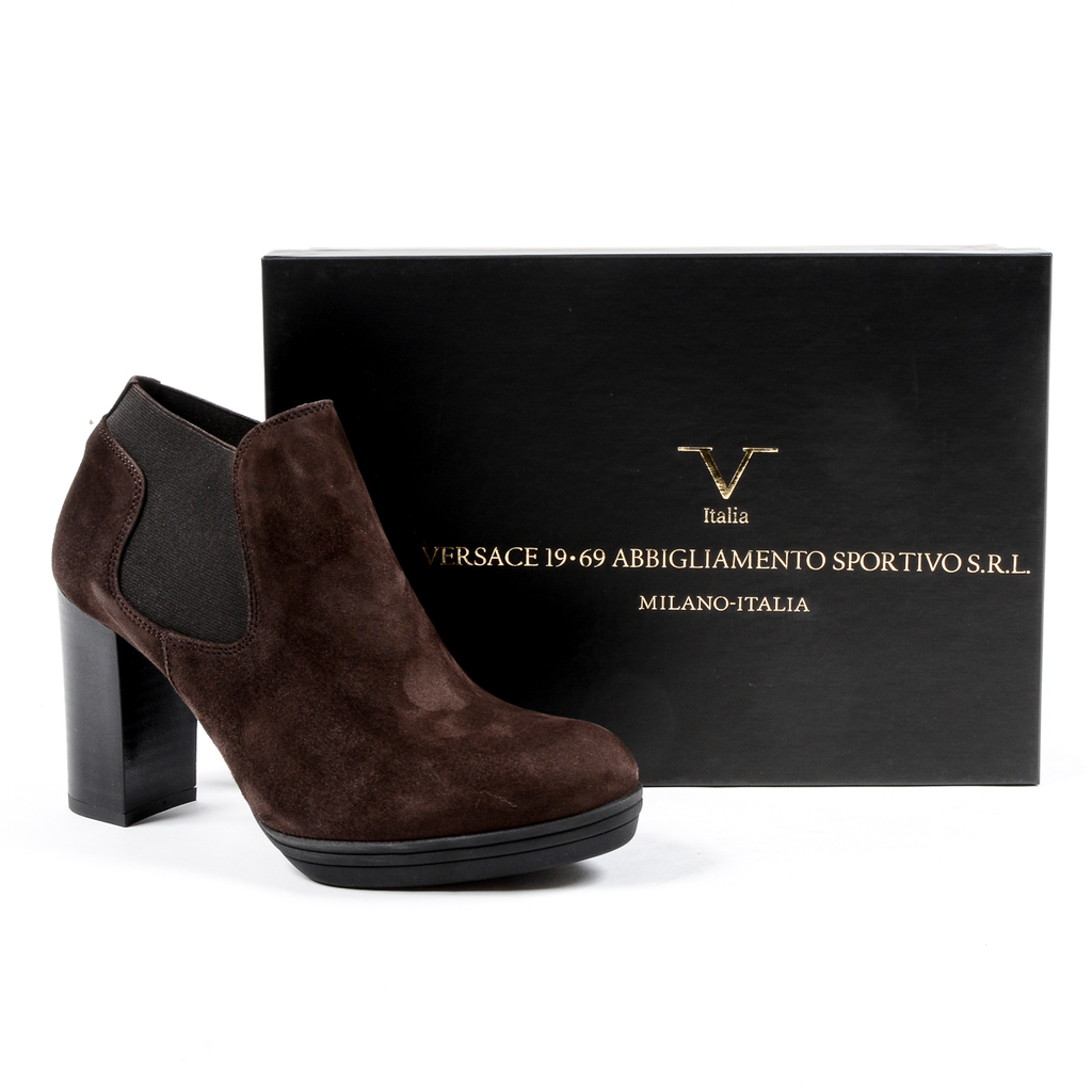 V 1969 Italia - Botines de tacón para mujer, color marrón, GRACY