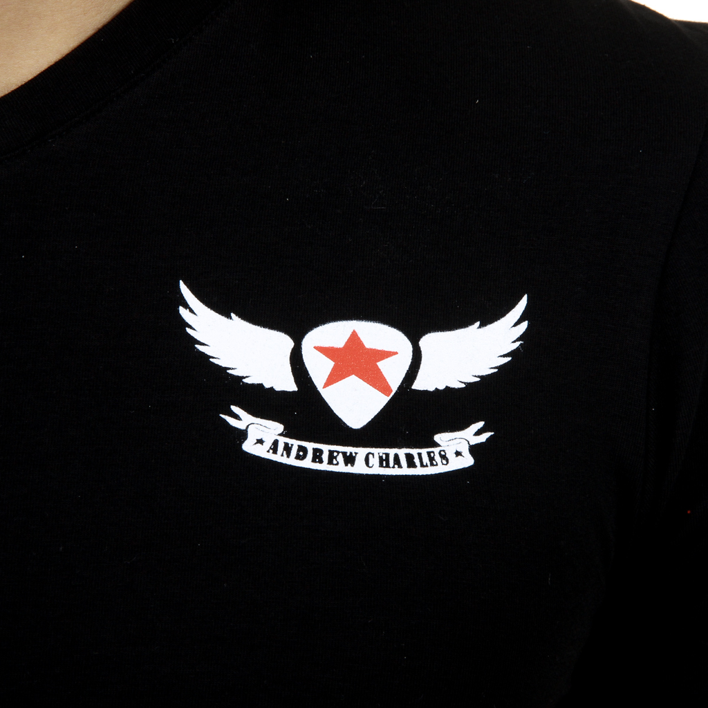 Camiseta Andrew Charles para hombre, manga corta, cuello en V, negra, KENAN