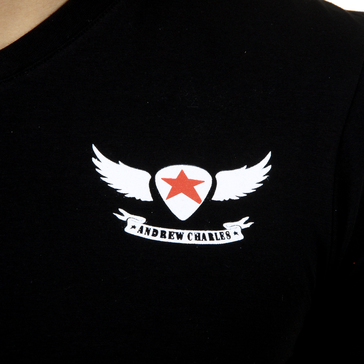 Camiseta Andrew Charles para hombre, manga corta, cuello en V, negra, KENAN