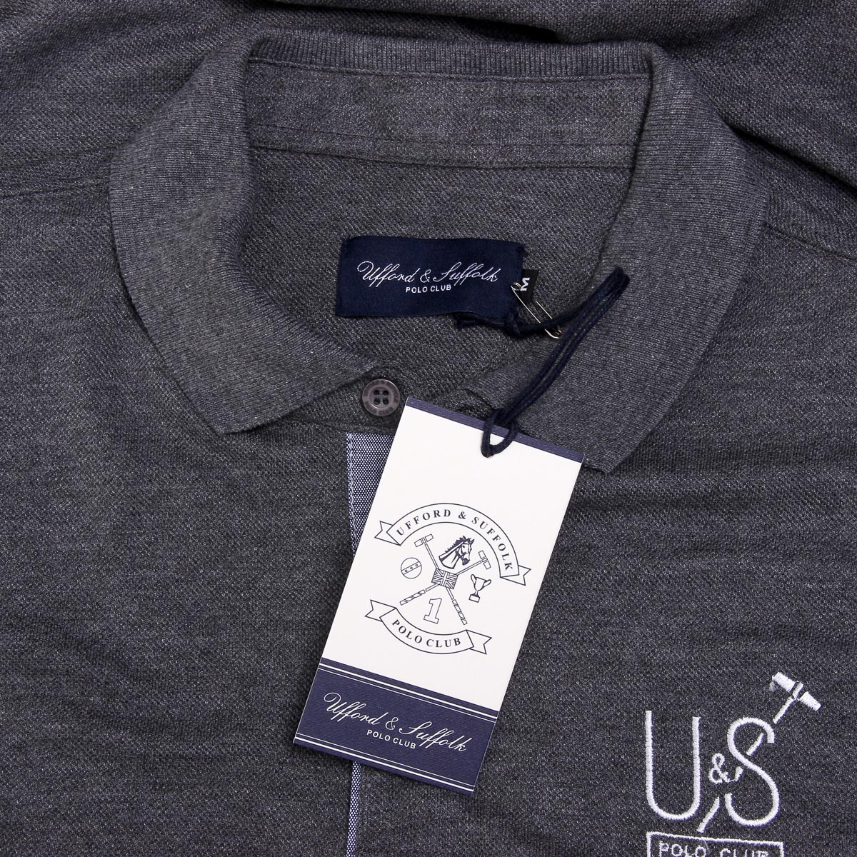 Polo Ufford & Suffolk Polo Club para hombre, manga corta, US026 ANTRACITA