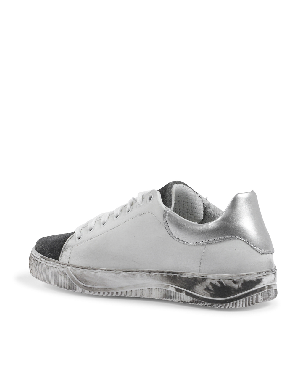 19V69 Italia Womens Sneaker White Grey 718-S PELLE BIANCO CAM GRIGIO