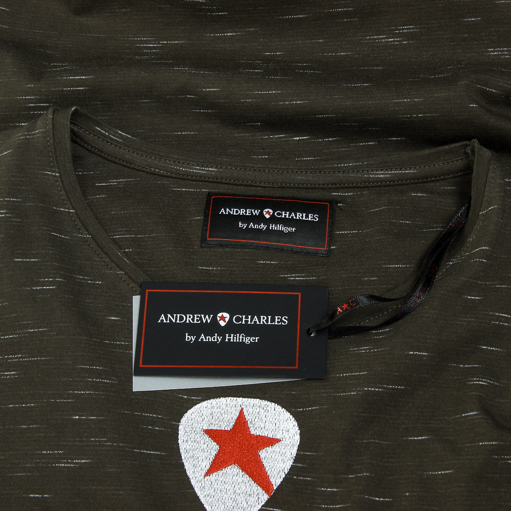 Andrew Charles Mens T-Shirt Short Sleeves Round Neck Dark Green JACK