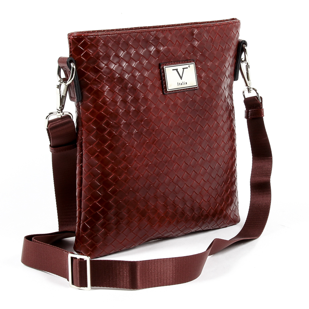 Bolso de hombro para hombre V 1969 Italia, color rojo oscuro ROD