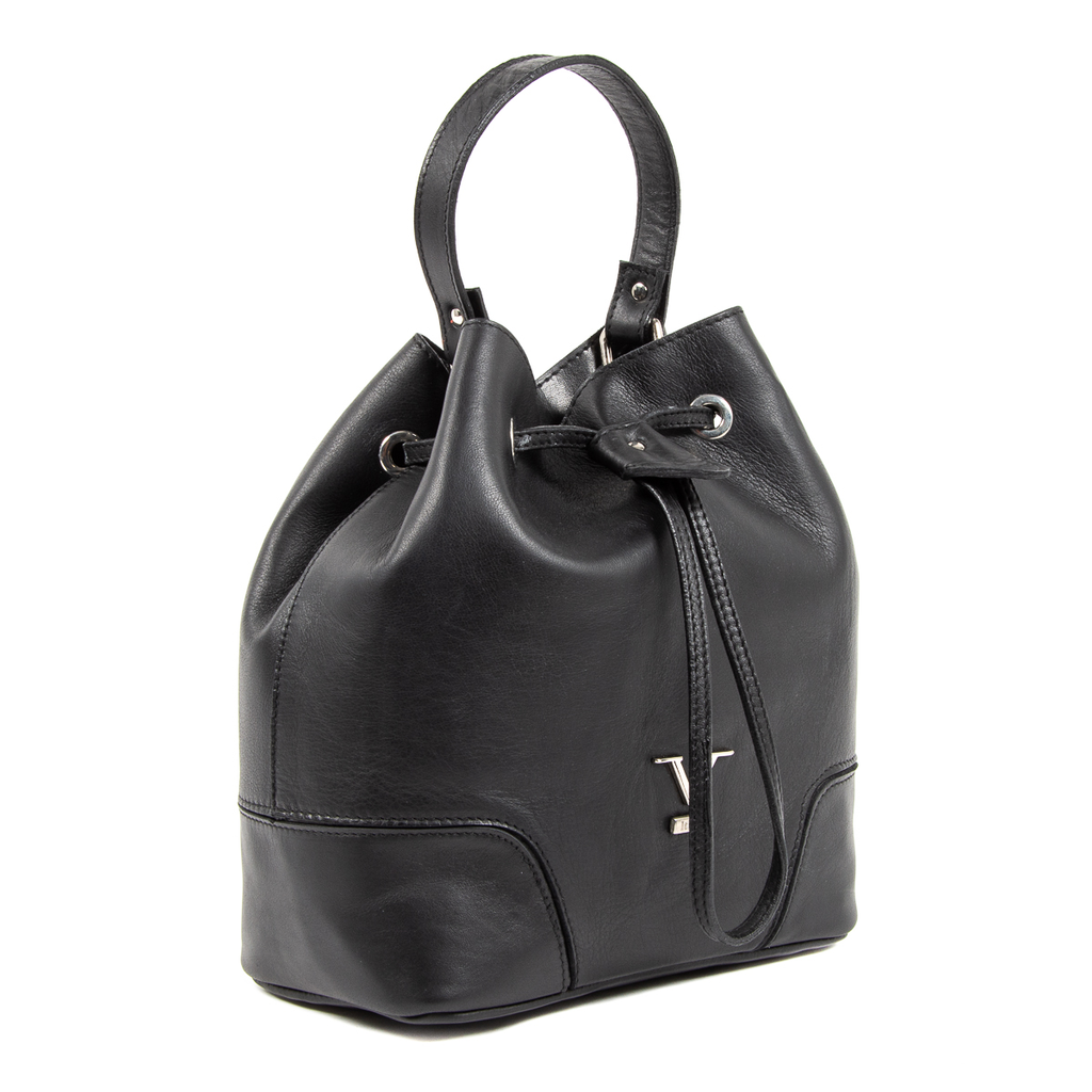 Bolso de mano para mujer V 1969 Italia negro HILTON
