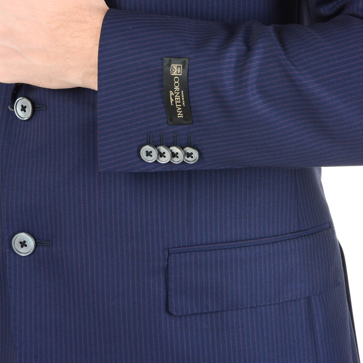 Corneliani Mens Suit Long Sleeves Blue Super 160's