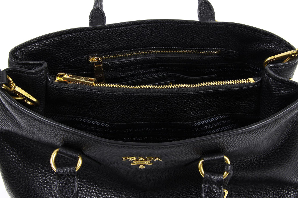Bolso de compras Prada BN2794 Nero Vitello Daino