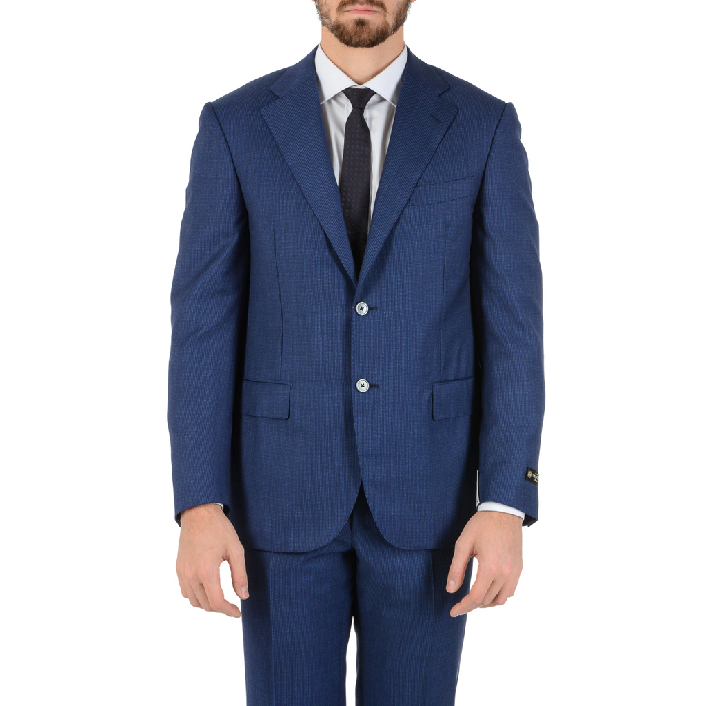 Corneliani Mens Suit Long Sleeves Blue Super 110's