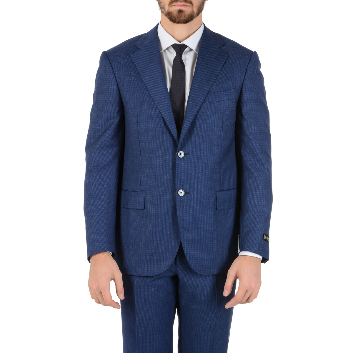 Corneliani Mens Suit Long Sleeves Blue Super 110's