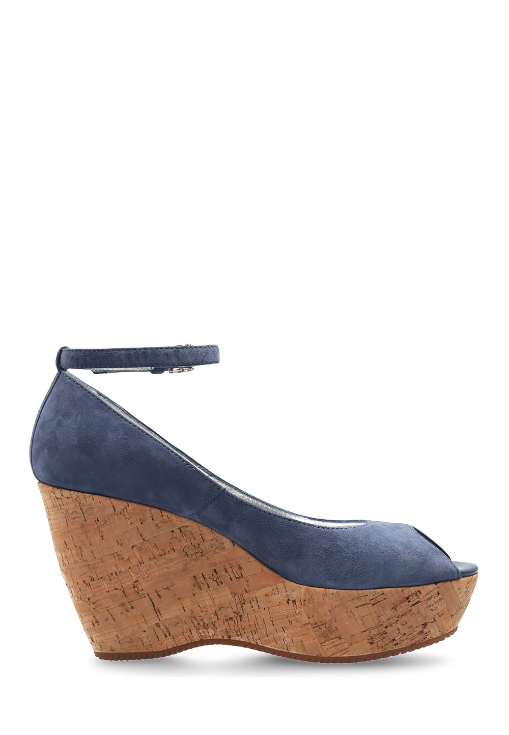 Sandalia de cuña Hogan para mujer, color azul, HXW2000I440CR0U822