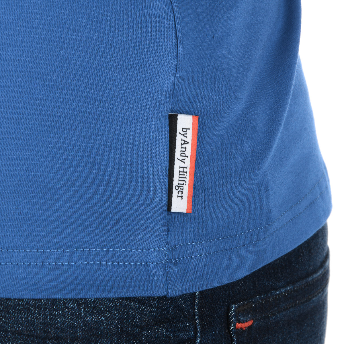Camiseta Andrew Charles para hombre, manga corta, cuello en V, azul, KENAN