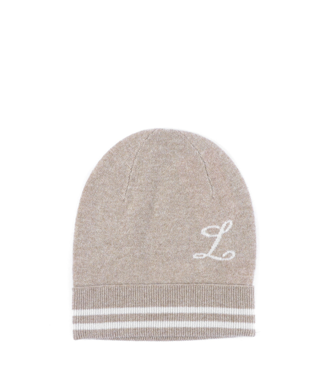 Gorro de cachemira con monograma - Camel