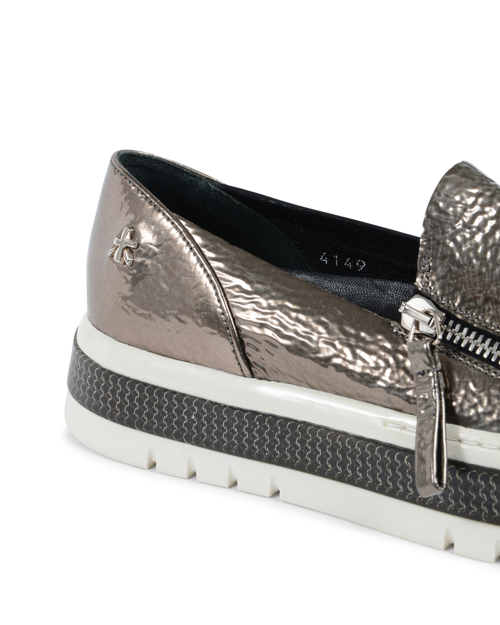 Premiata Womens Slip On Sneaker Bronze M4149 LAME RUTENIO